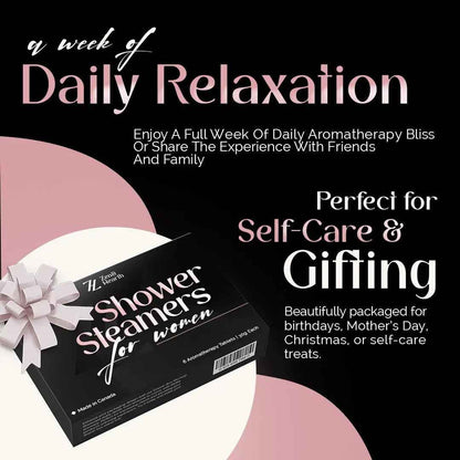 Zen & Hearth Shower Steamers Gift Set for Women – 6 Pack Natural Aromatherapy Shower Bombs for Self-Care and Relaxation