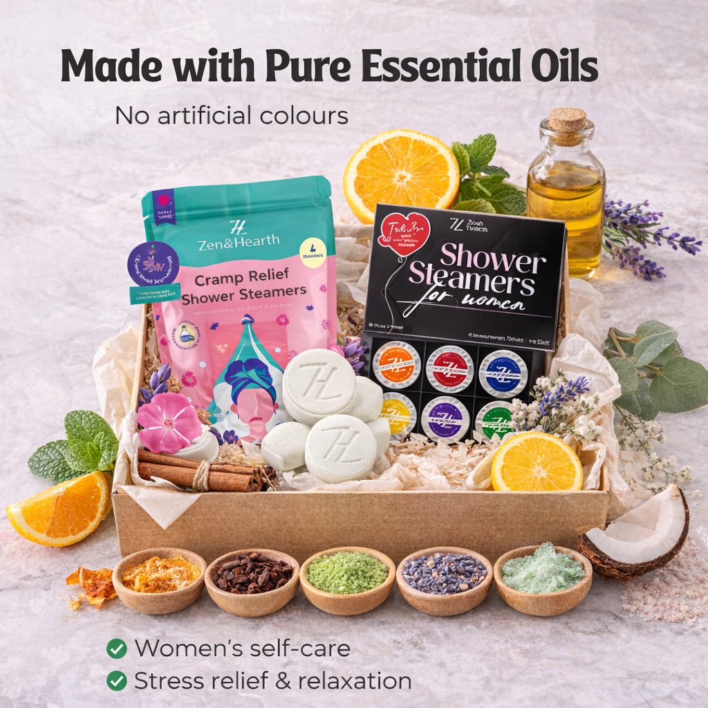 Zen & Hearth Complete Self-Care Shower Steamers Bundle – Daily Relaxation & Cramp Relief Aromatherapy | Made in Canada Zen & Hearth