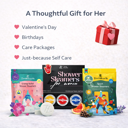 3-in-1 Self-Care Shower Steamers Bundle – Period Cramp Relief, Muscle Recovery & Relaxation | Handmade in Canada Zen & Hearth