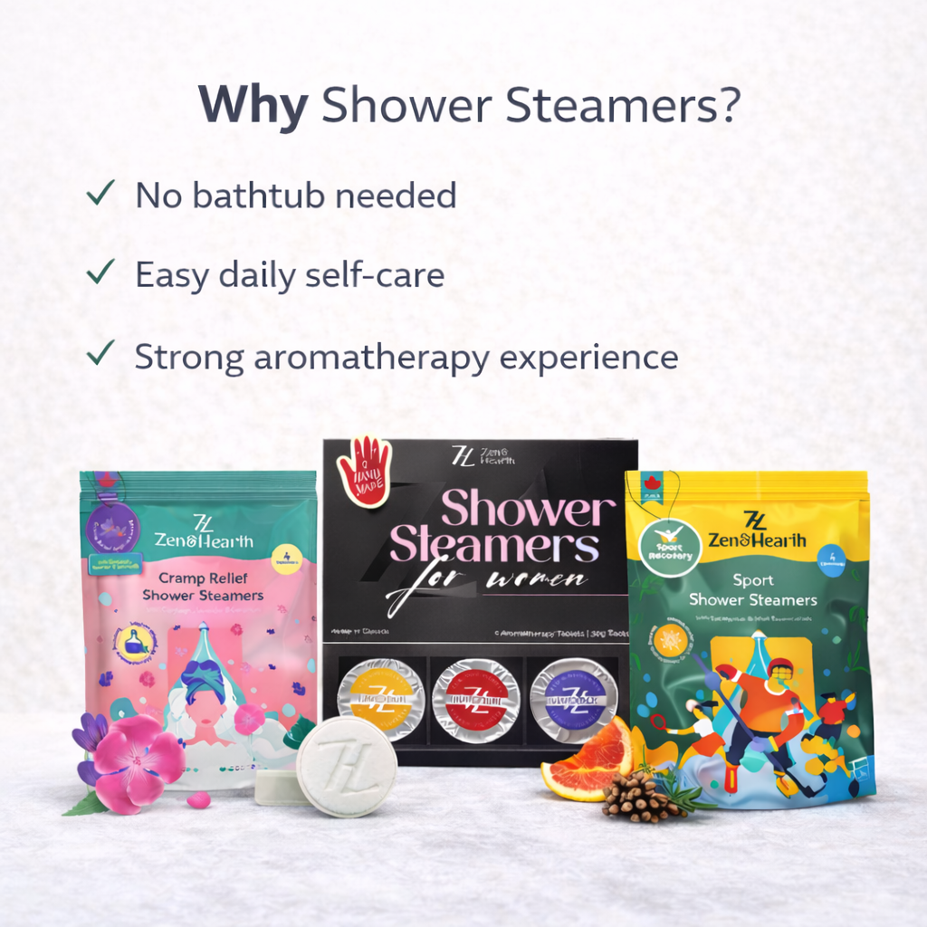 3-in-1 Self-Care Shower Steamers Bundle – Period Cramp Relief, Muscle Recovery & Relaxation | Handmade in Canada Zen & Hearth