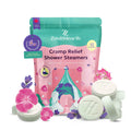 Zen & Hearth Cramp Relief Shower Steamers - Handcrafted Aromatherapy Tablets with Clary Sage, Lavender & Geranium for Period Pain Relief & Relaxation Made in Canada