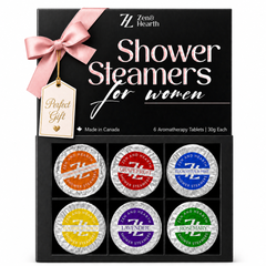 Zen and Hearth 6-Pack shower steamer gift set with lavender, cedarwood and eucalyptus scents