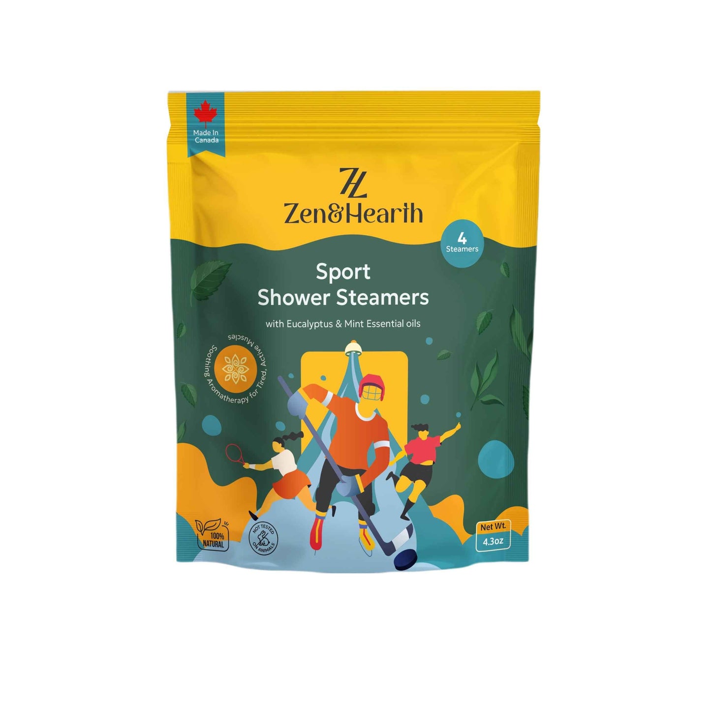 Zen & Hearth Sport Shower Steamers with Eucalyptus & Mint – Post-Workout Aromatherapy for Muscle Recovery & Sinus Relief | Made in Canada Zen & Hearth